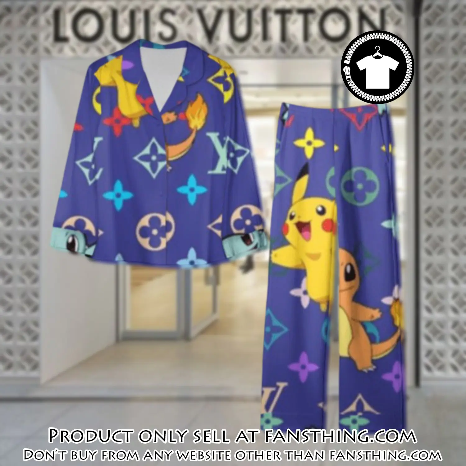 Trending luxury lv satin pajama set pjs1095 fst0717943